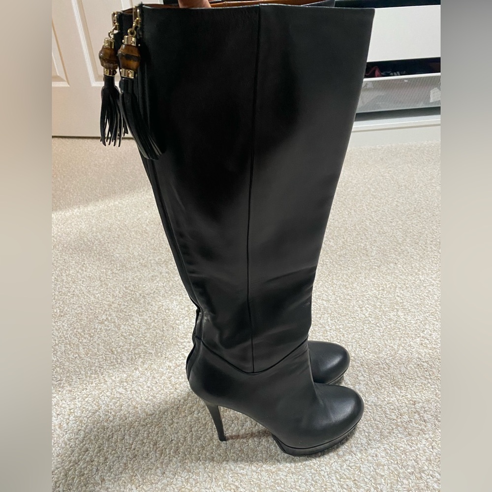 Gucci knee high horsebit boots